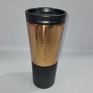 Starbucks 8.25" Coffee Travel Mug 2016 Copper Black Hot Cold Plastic Carafe